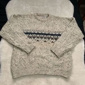 Men's Cream Sweater with Pattern